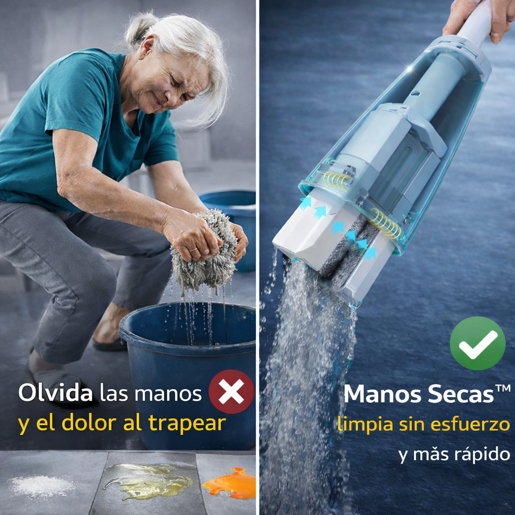 ¡💧TRAPEA SIN ENSUCIARTE LAS MANOS Y SIN ESFUERZO🧼! Manos Secas® Trapeadora auto exprimible +ENVIO GRATIS 🎁