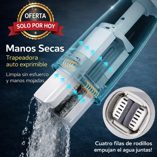¡💧TRAPEA SIN ENSUCIARTE LAS MANOS Y SIN ESFUERZO🧼! Manos Secas® Trapeadora auto exprimible +ENVIO GRATIS 🎁