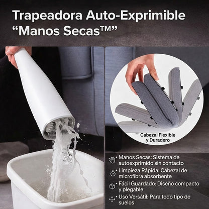 ¡💧TRAPEA SIN ENSUCIARTE LAS MANOS Y SIN ESFUERZO🧼! Manos Secas® Trapeadora auto exprimible +ENVIO GRATIS 🎁